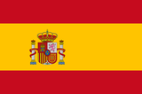 Die Flagge Spaniens zeigt horizontale rote und gelbe Streifen. In der Mitte befindet sich das Wappen mit königlicher Krone und Symbolen der Regionen.